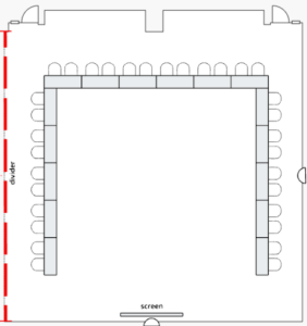 U-Shape style seating arrangement. 