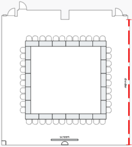 Square shape style seating arrangement. 
